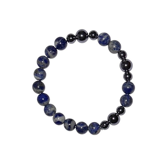 Lapis and Terahertz Stretch Bracelet